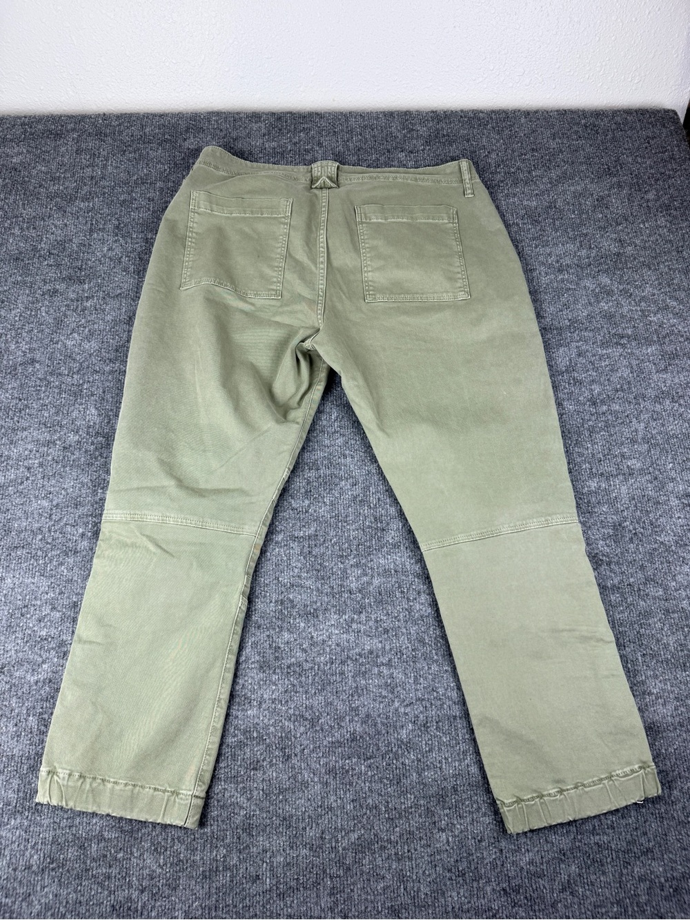 FRAME Banded Hem Moto Pants Washed Aloe Green Crop Utility Pants Size 32 - Picture 4 of 14